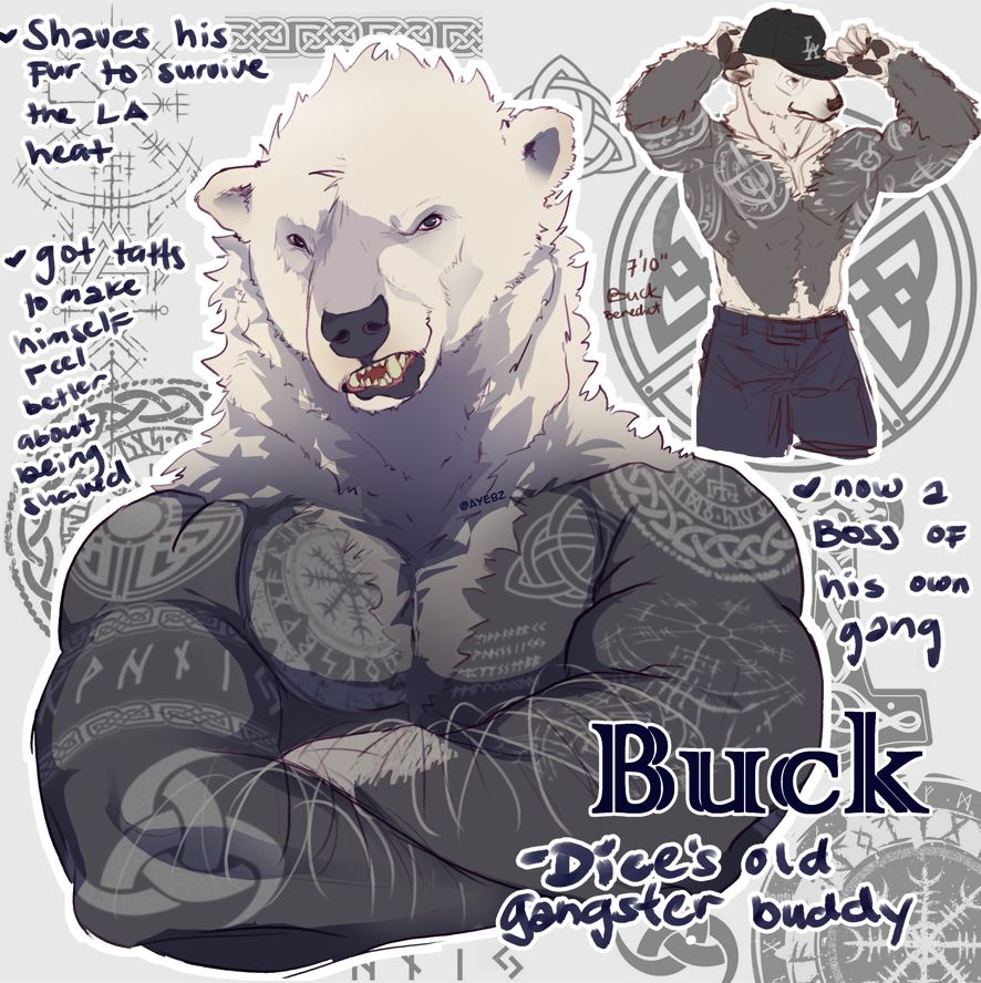 Reference Sheet: Buck the polar bear beast-class mutant