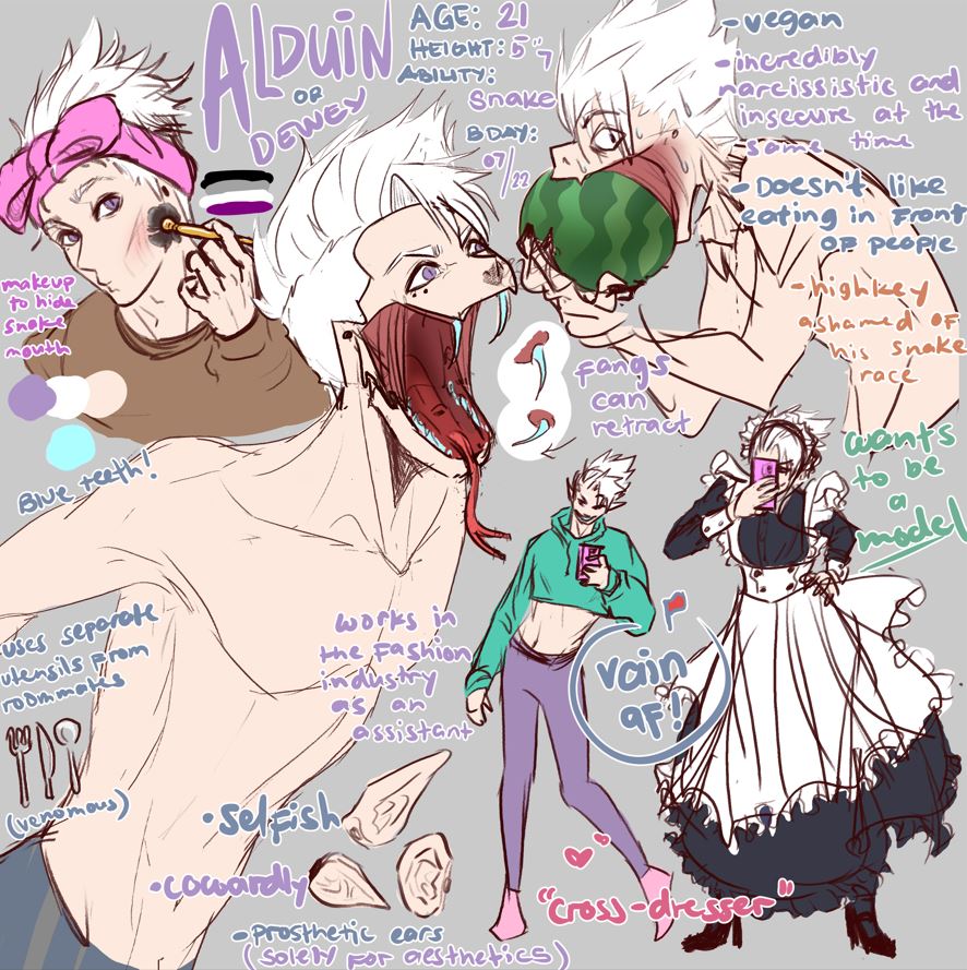 Reference Sheet: Alduin my narcissistic, specist, self-absorbed snake boy